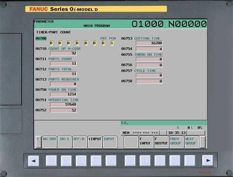 fanuc cnc parts count